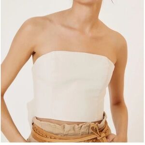 COPY - Anthropologie (brand is Hutch) beige tube top with large bow in the back